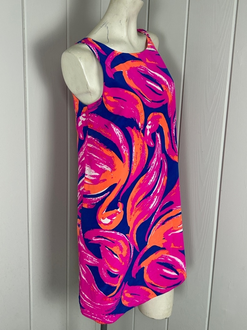 Lilly Pulitzer Plume Bloom Shift Dress Pink Blue Tropical Sleeveless Mini Size S - Picture 2 of 6